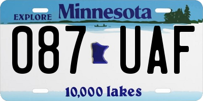 MN license plate 087UAF