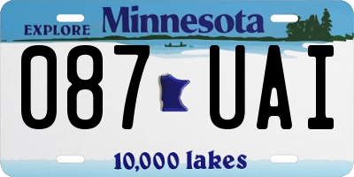 MN license plate 087UAI