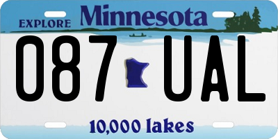 MN license plate 087UAL