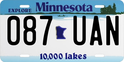 MN license plate 087UAN