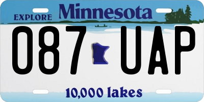 MN license plate 087UAP