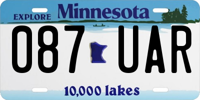MN license plate 087UAR
