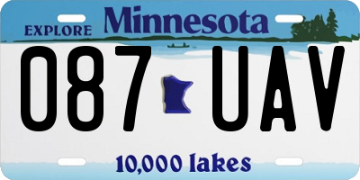 MN license plate 087UAV