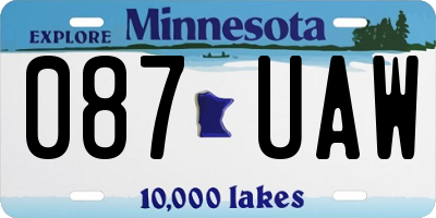 MN license plate 087UAW