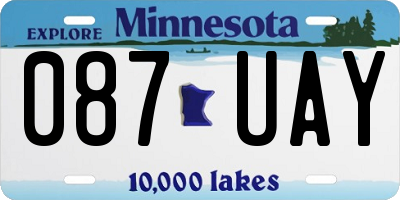 MN license plate 087UAY