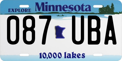 MN license plate 087UBA