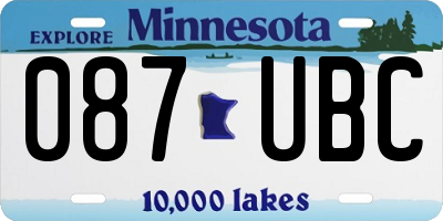 MN license plate 087UBC