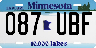 MN license plate 087UBF