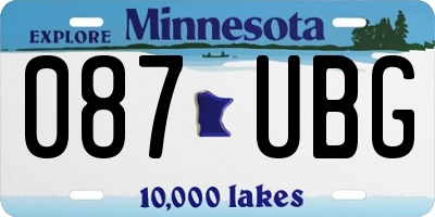 MN license plate 087UBG