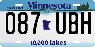 MN license plate 087UBH
