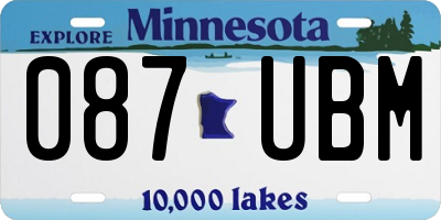 MN license plate 087UBM