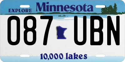 MN license plate 087UBN