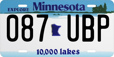 MN license plate 087UBP
