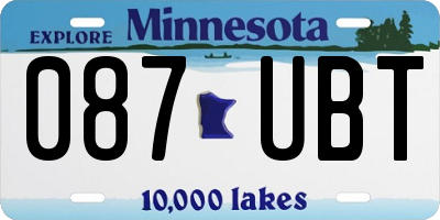 MN license plate 087UBT