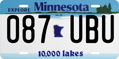 MN license plate 087UBU