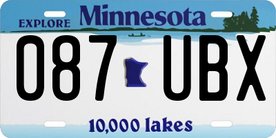 MN license plate 087UBX
