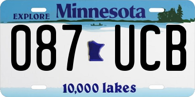 MN license plate 087UCB