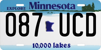 MN license plate 087UCD