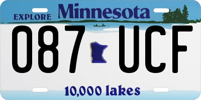 MN license plate 087UCF