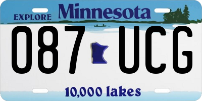 MN license plate 087UCG