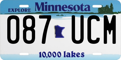 MN license plate 087UCM