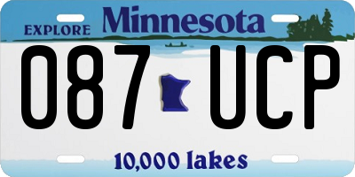 MN license plate 087UCP