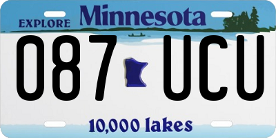 MN license plate 087UCU