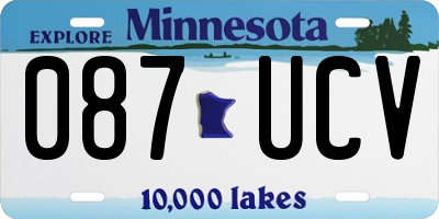 MN license plate 087UCV