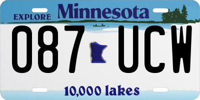 MN license plate 087UCW