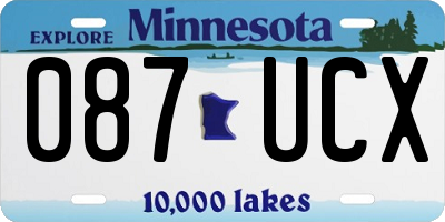 MN license plate 087UCX