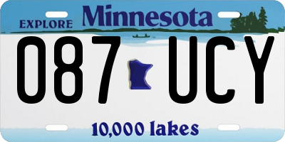 MN license plate 087UCY