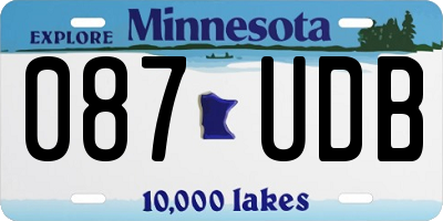 MN license plate 087UDB