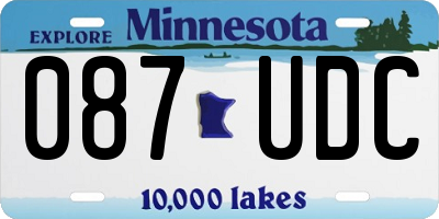 MN license plate 087UDC