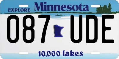 MN license plate 087UDE