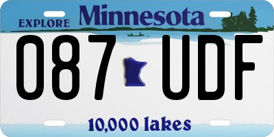 MN license plate 087UDF