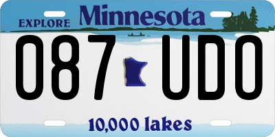 MN license plate 087UDO