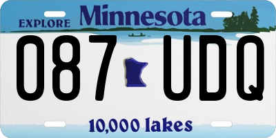 MN license plate 087UDQ