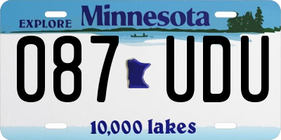 MN license plate 087UDU