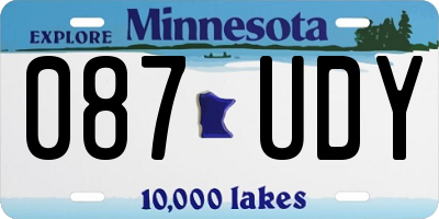 MN license plate 087UDY