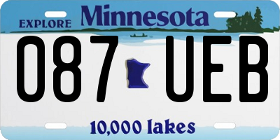 MN license plate 087UEB