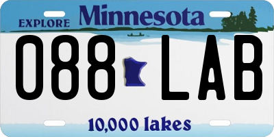 MN license plate 088LAB