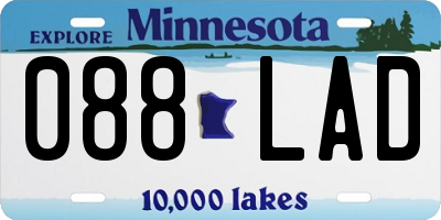 MN license plate 088LAD