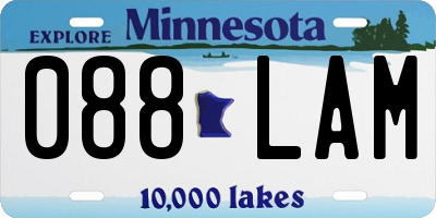 MN license plate 088LAM