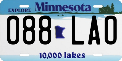 MN license plate 088LAO