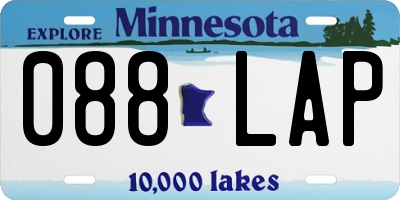 MN license plate 088LAP