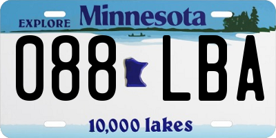 MN license plate 088LBA