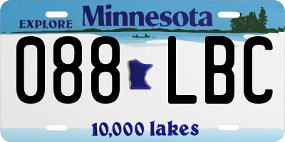 MN license plate 088LBC