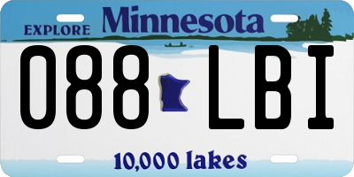 MN license plate 088LBI