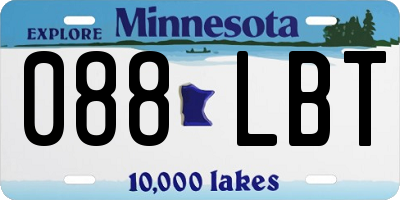 MN license plate 088LBT