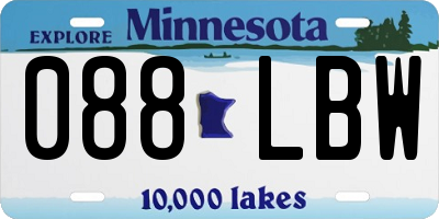MN license plate 088LBW